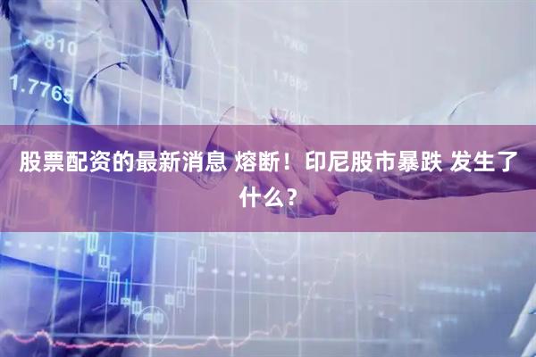 股票配资的最新消息 熔断！印尼股市暴跌 发生了什么？
