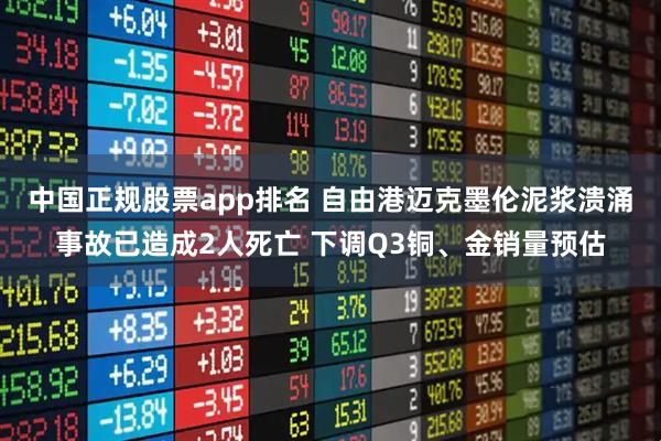中国正规股票app排名 自由港迈克墨伦泥浆溃涌事故已造成2人死亡 下调Q3铜、金销量预估